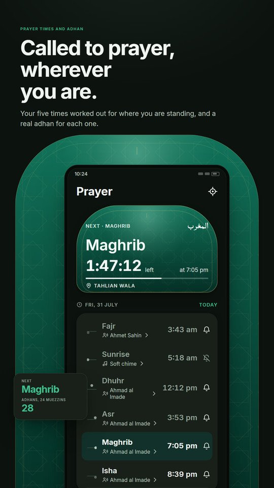 Prayer timings counting down to the next prayer