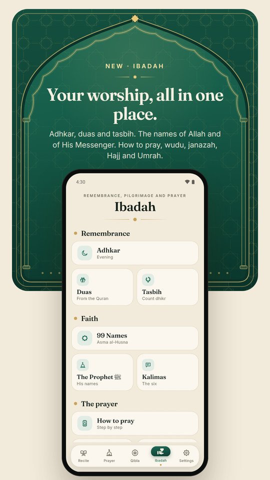 Ibadah: duas, adhkar, tasbih, the names, and every guide