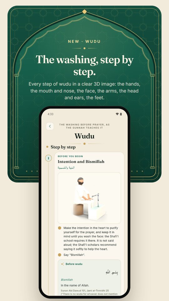 Wudu: every step of the washing in a 3D image